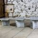 Ensemble de trois tables gigognes en marbre, 1970