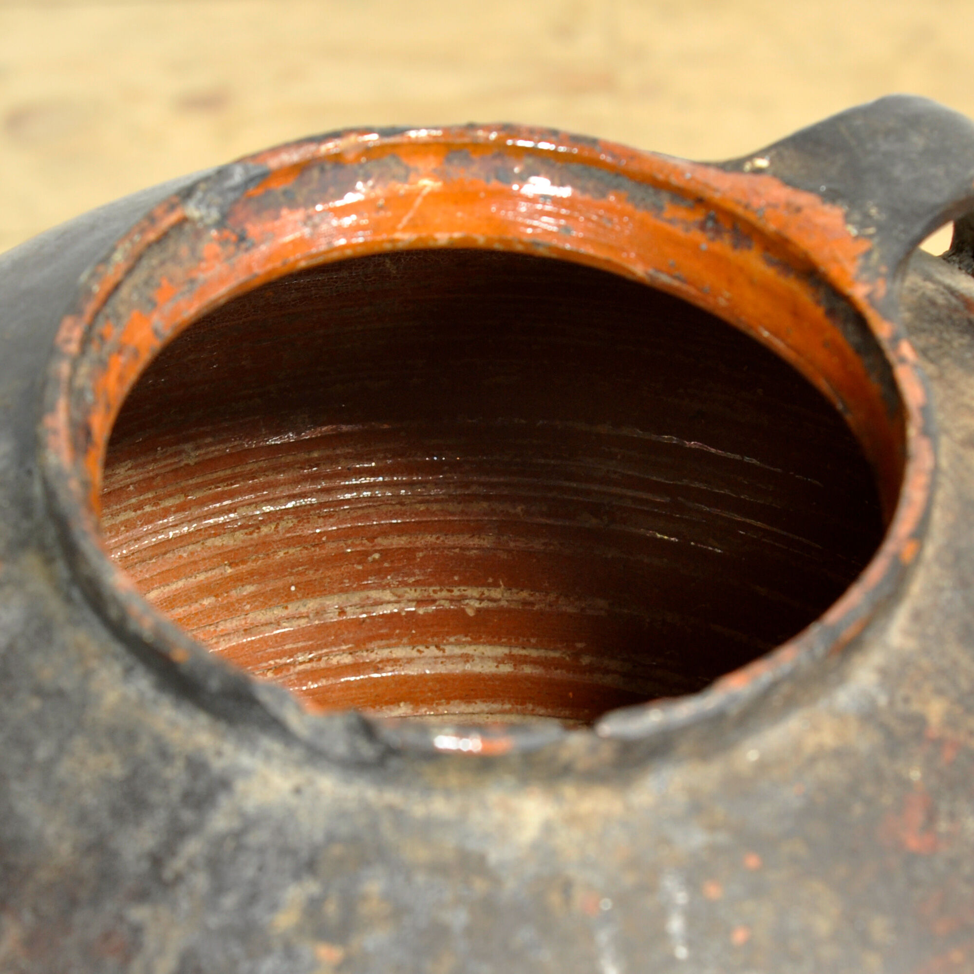 Antique earthenware pot from Moldova, circa 1850