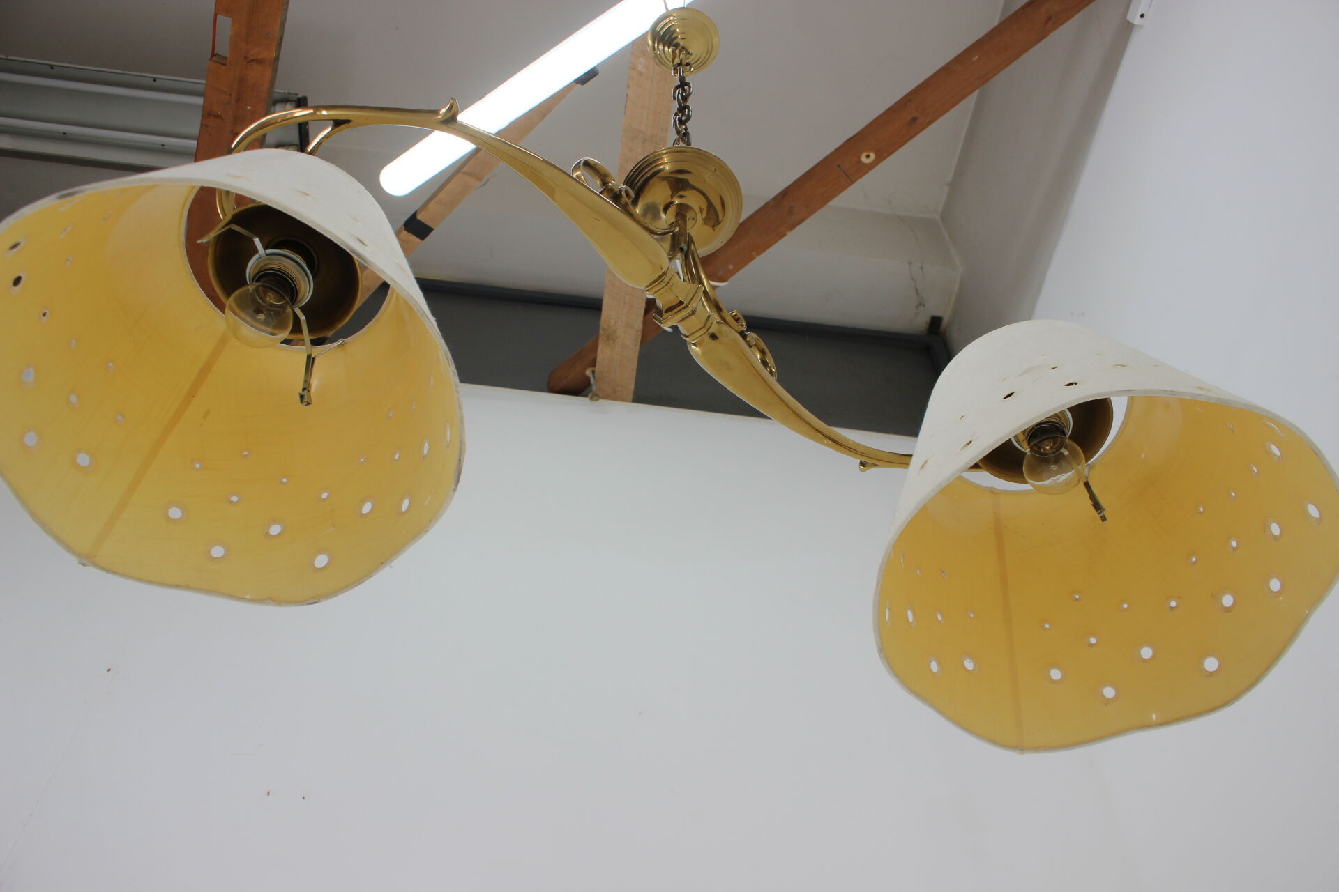 1970s italian brass pendant light