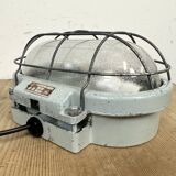 Industrial Cast Aluminium Wall Light with Frosted Glass from Elektrosvit, 1970s