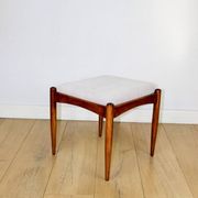 Edmund Homa stool beige-cream seat - structural fabric