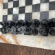 Jeu d'échecs vintage en marbre 21/21 cm