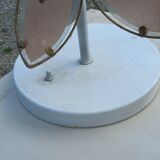 Pair of 70s floor lamps in lacquered metal flowers in glass and gilded metal