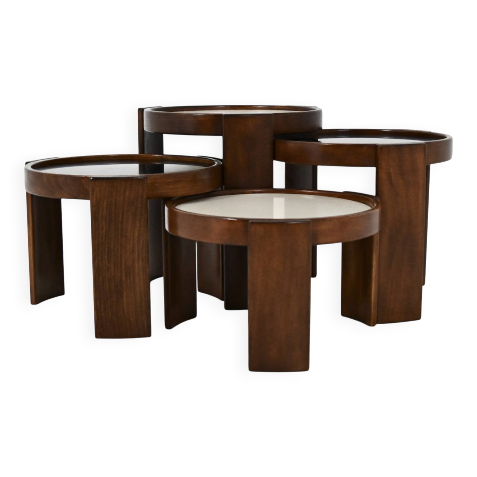 Nest tables model 780, created by Gianfranco Frattini for Cassina, year