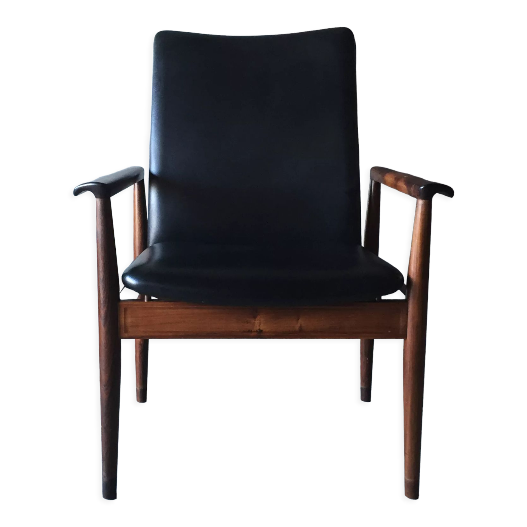 Diplomat office chair by Finn Juhl in rosewood and vintage leather 1970s