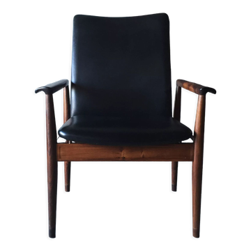 Diplomat office chair by Finn Juhl in rosewood and vintage leather 1970s