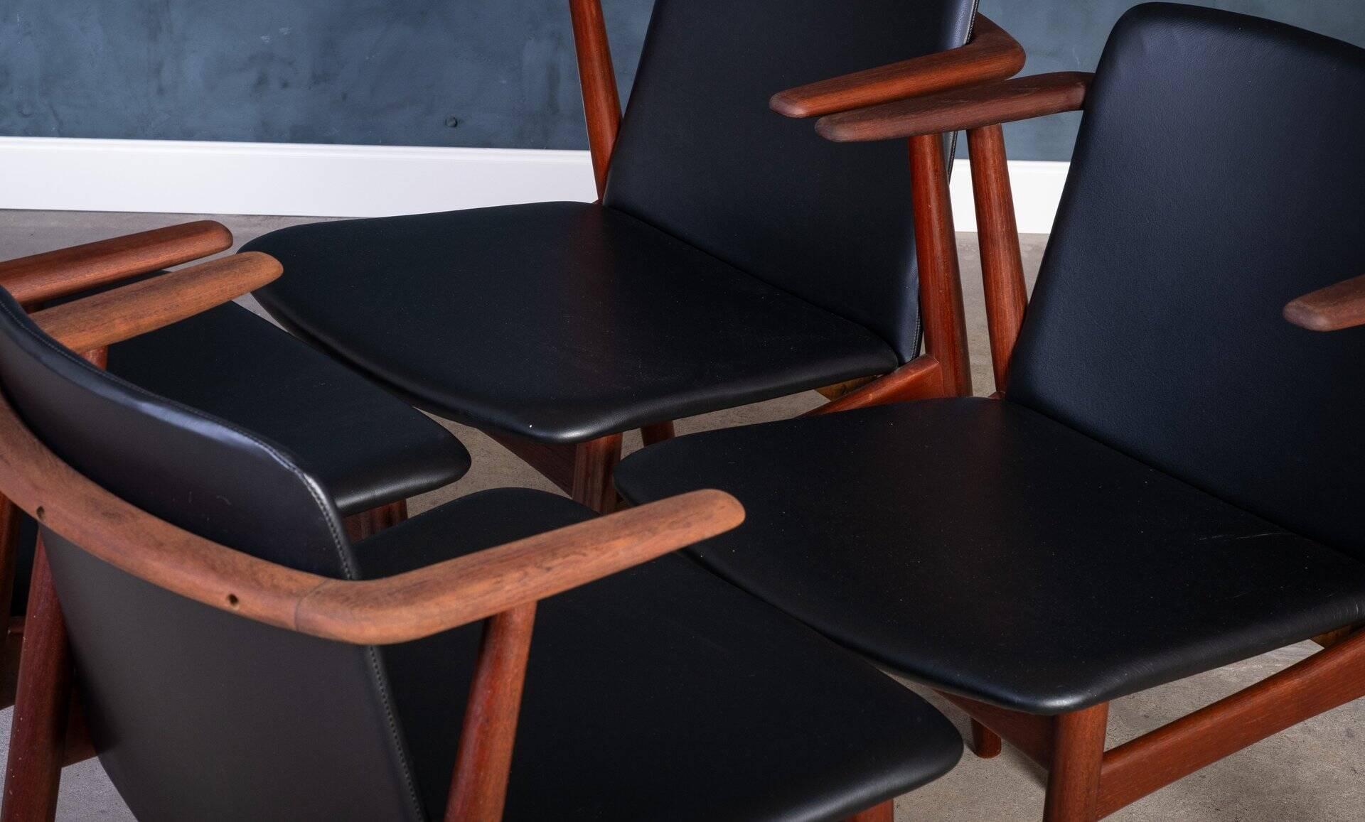 Vintage Teak Armchairs by Hans Olsen, Denmark, 1960s, Set of 4
