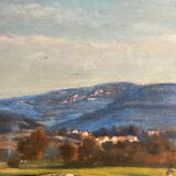 Tableau HSP "Autumn Evening in the Jura" post-impressionist signed