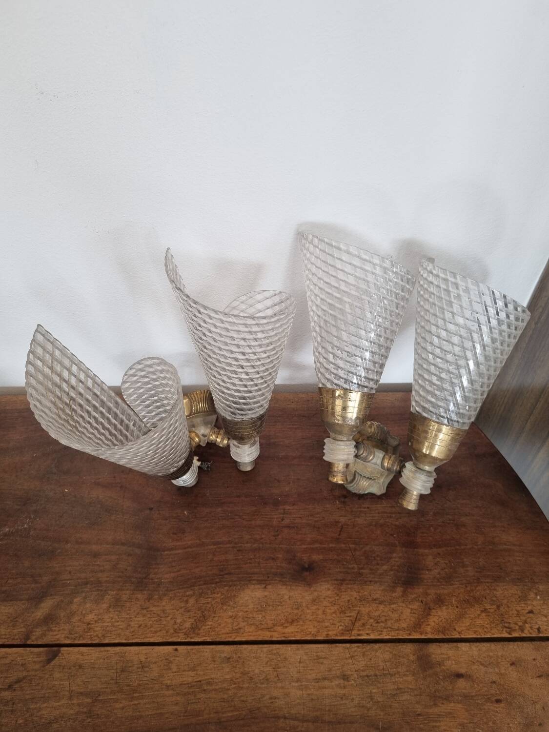 Vintage rockabilly horn wall lights