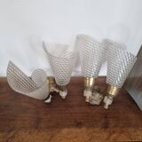 Pair of vintage rockabilly cornet wall lights