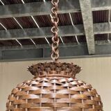 Pair of rattan ceiling lights
