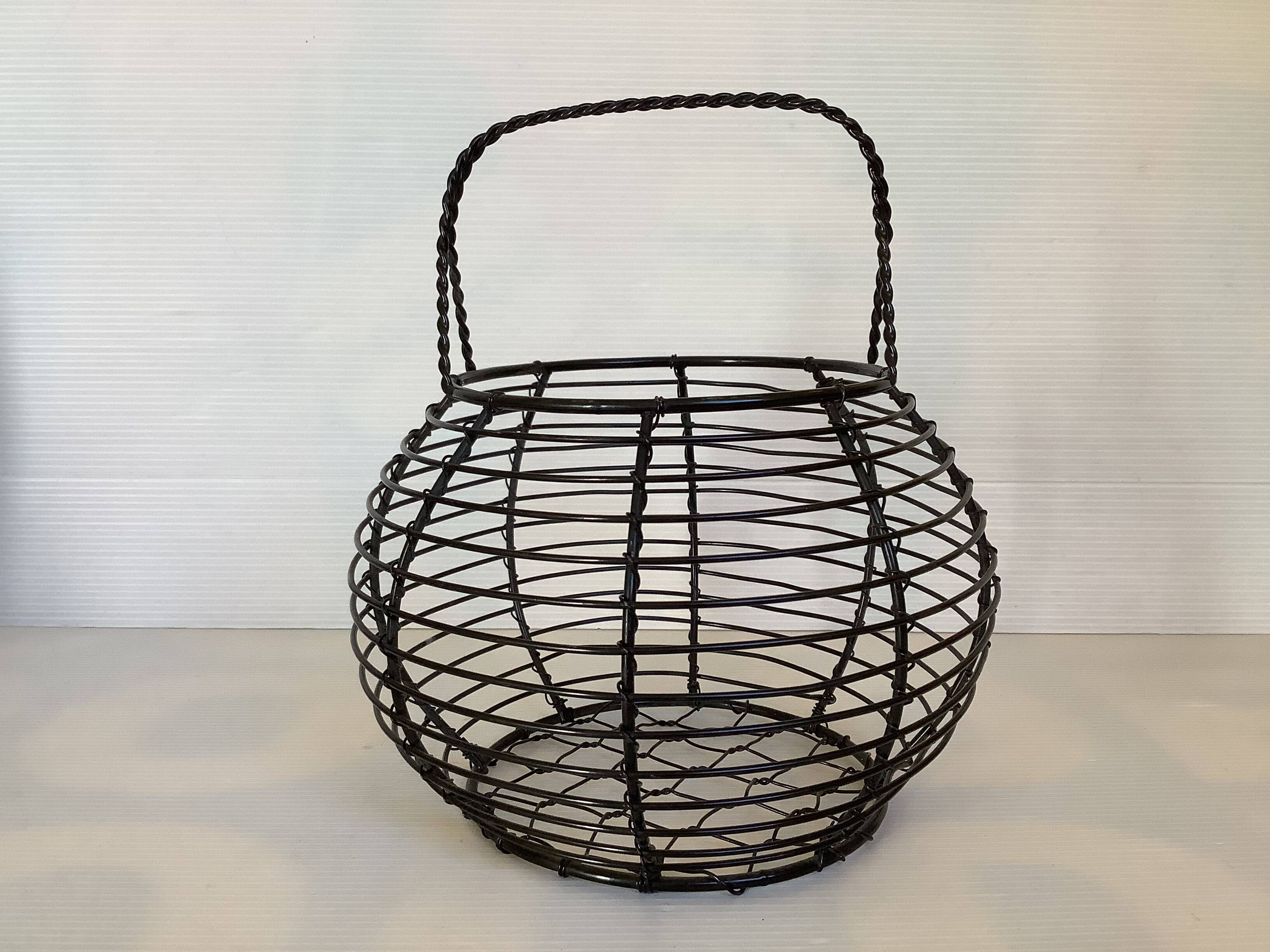 Black metal egg basket