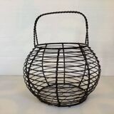 Black metal egg basket