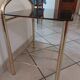 Brass and smoked glass table