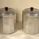Two Art Deco aluminum pots 17 x 12 cm