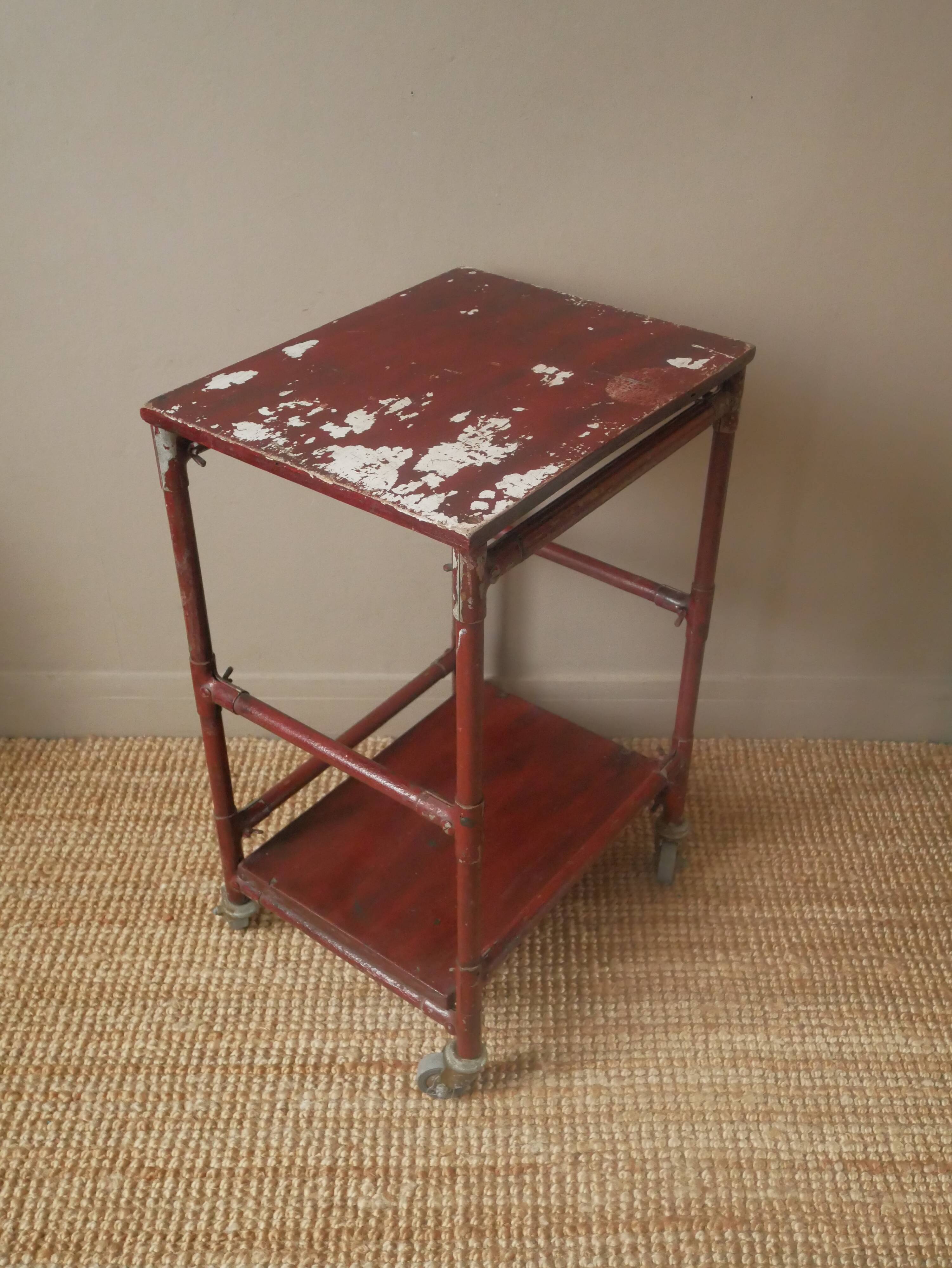 Flea market sideboard used patinated wood artisanal manufacturing industrial workshop