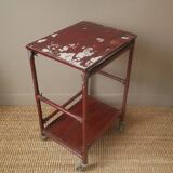 Flea market sideboard used patinated wood artisanal manufacturing industrial workshop