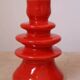 Pair of colorful poppy red ceramic candle holders