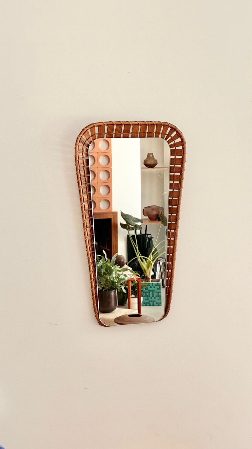 Vintage rattan mirror