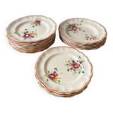 Service de table aux Fleurs peintes Faïencerie de Longchamp Monaco Années 60