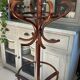 Curved wooden parrot coat rack with a swivelling head - Thonet style