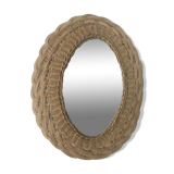 Rattan oval mirror 43x55cm
