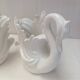 Swan pot holder pair porcelain ceramic vase decoration