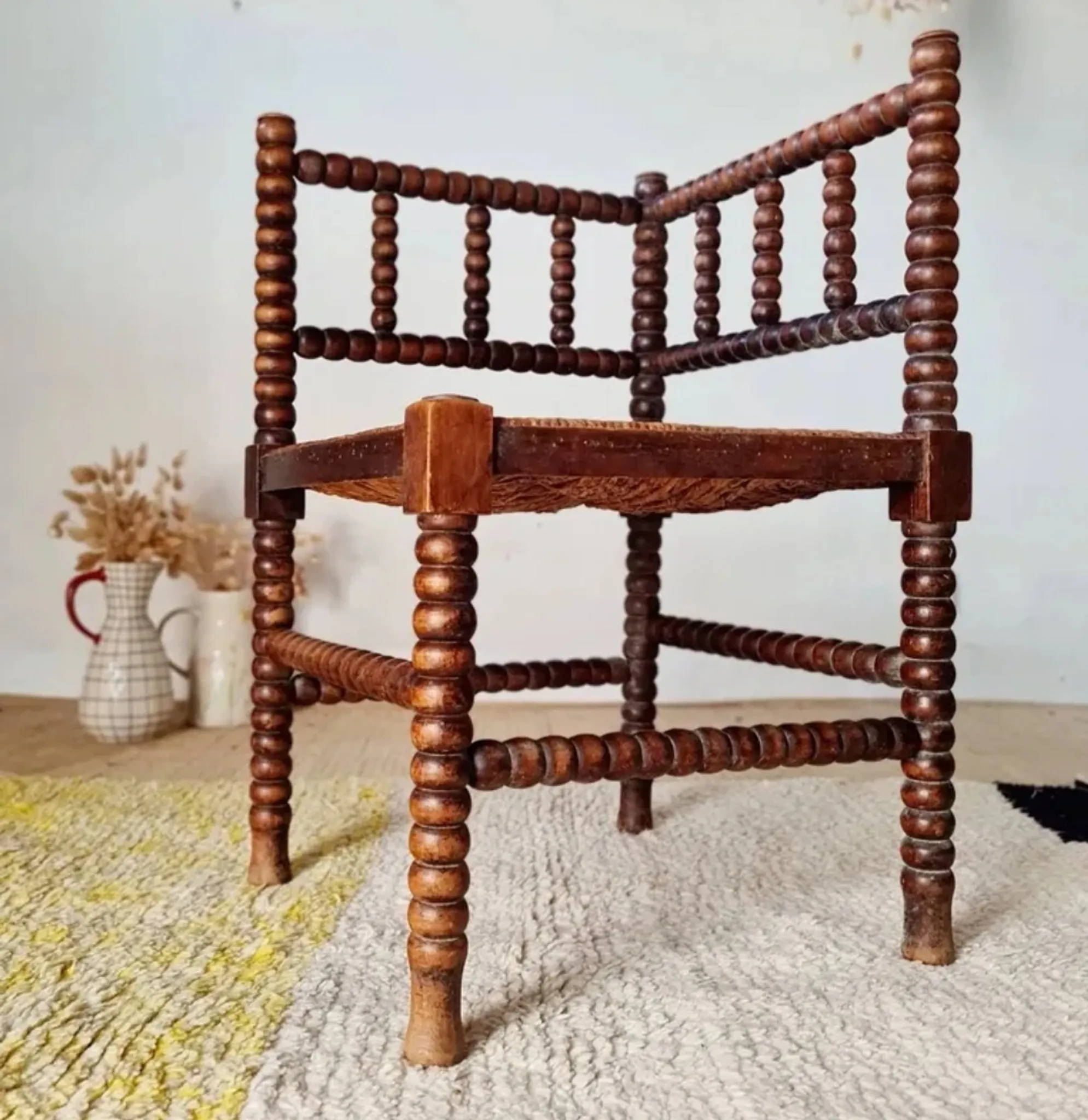 Vintage Corner Chair Brutalist Style