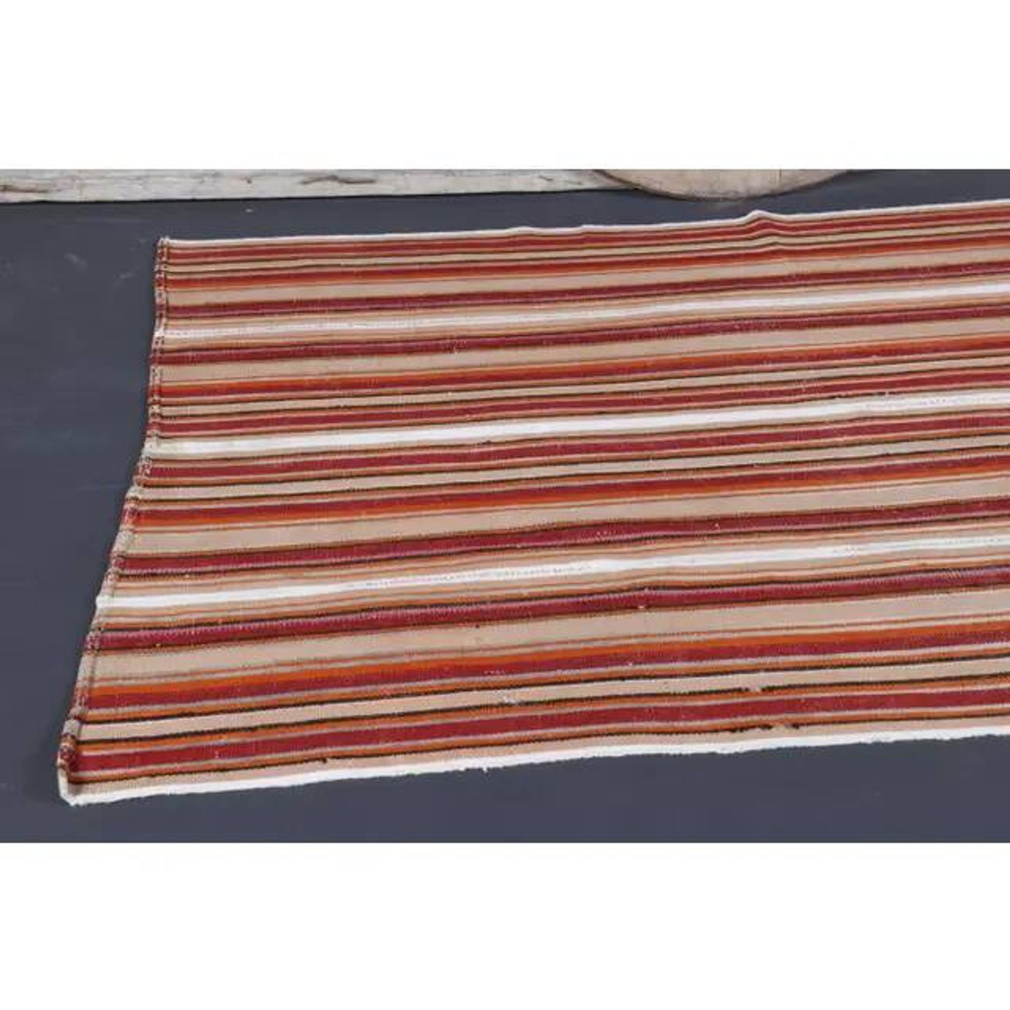 Vintage Turkish Hand-Knotted Wool Cotton Red Kilim Rug 145x236