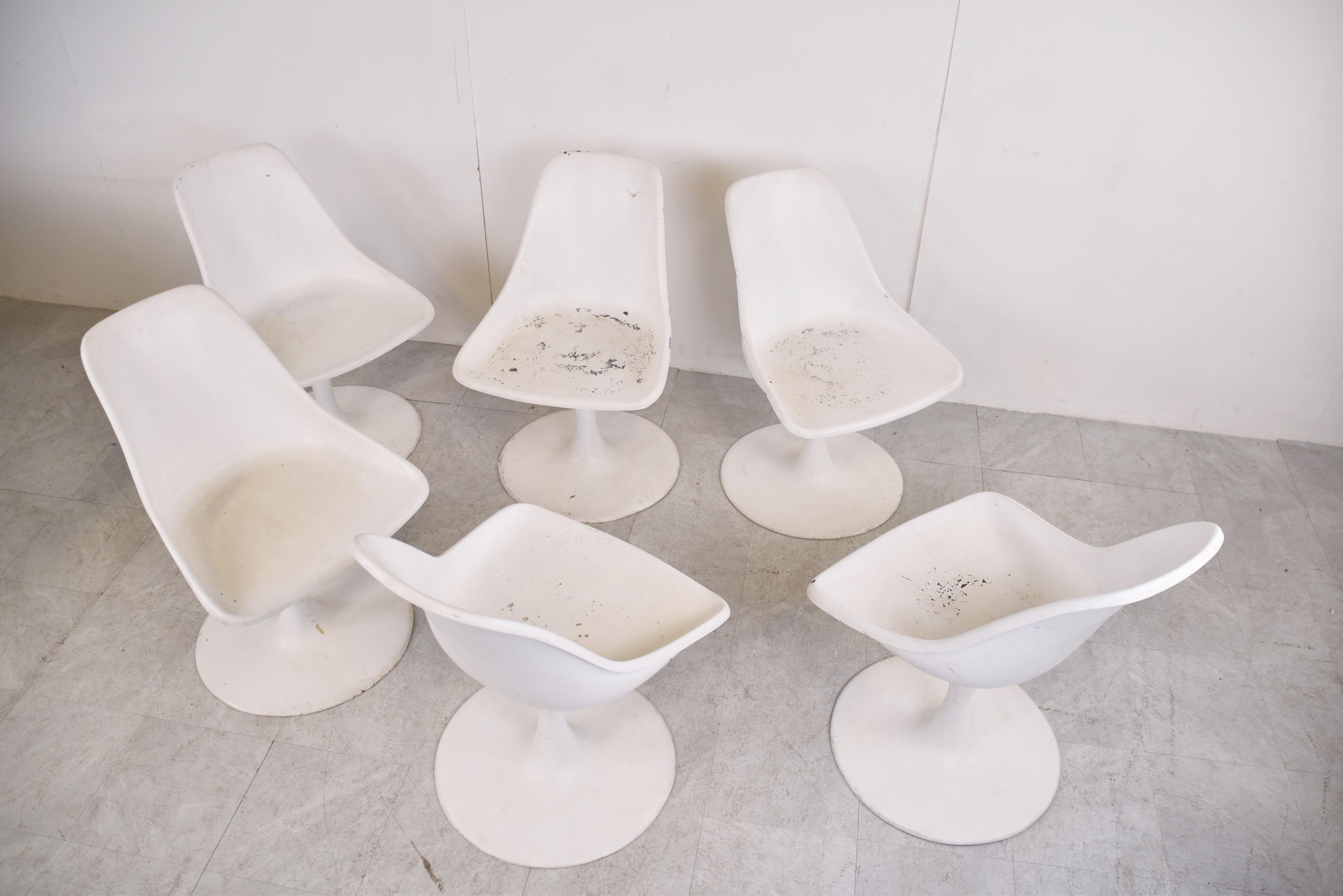 Vintage space age fiberglass dining set, 1960s