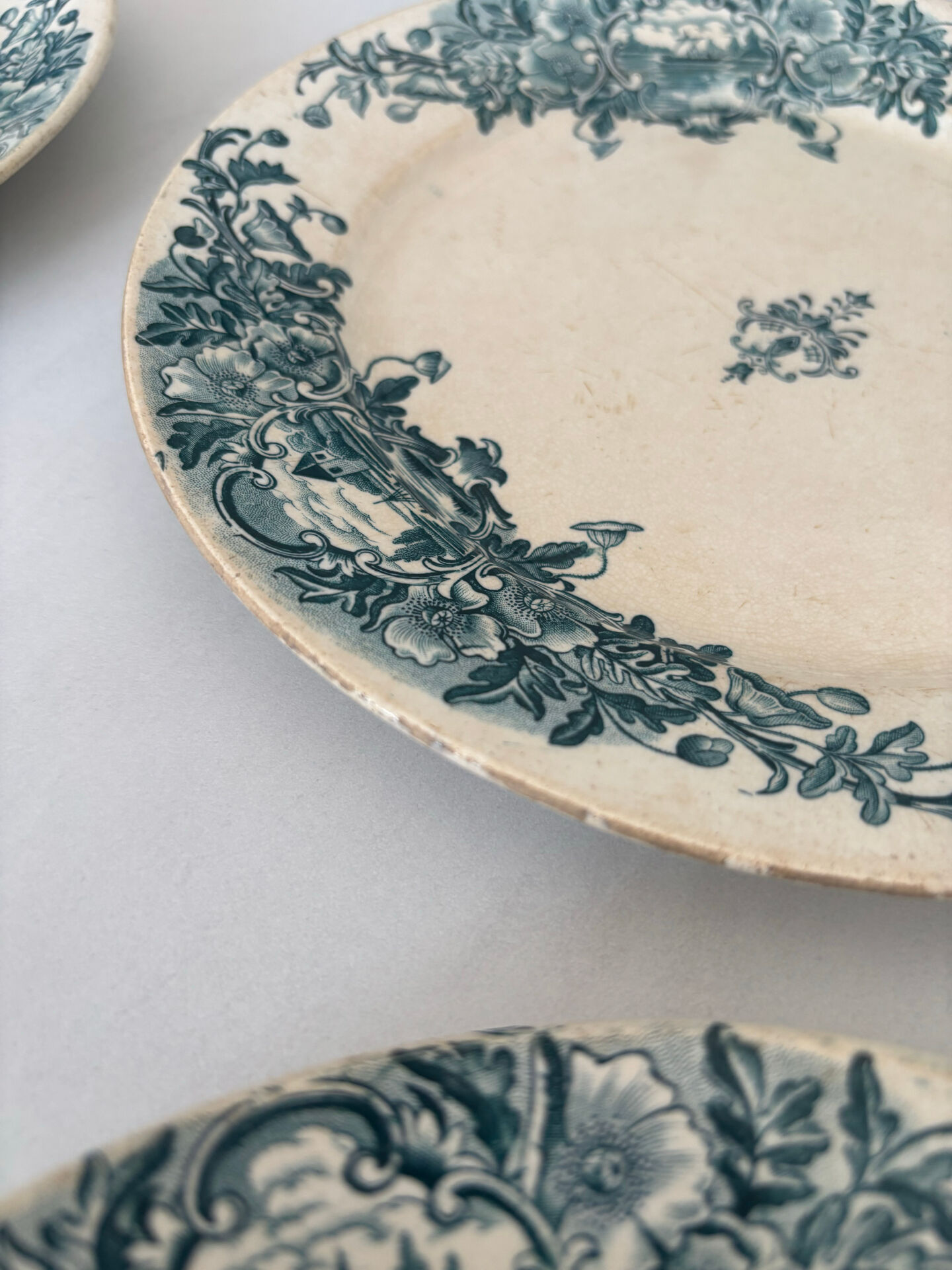 Iron Earth Plate Badonviller Marine • Romantic blue decor • Plate