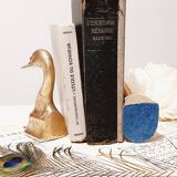 Serre-livres canard en laiton ciselé