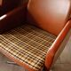 DDR Retro Swivel Armchair (1970s) – Brown Faux Leather & Checkered Seat