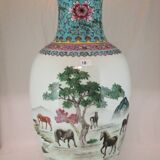 Large Chinese famille rose porcelain vase China 20th century