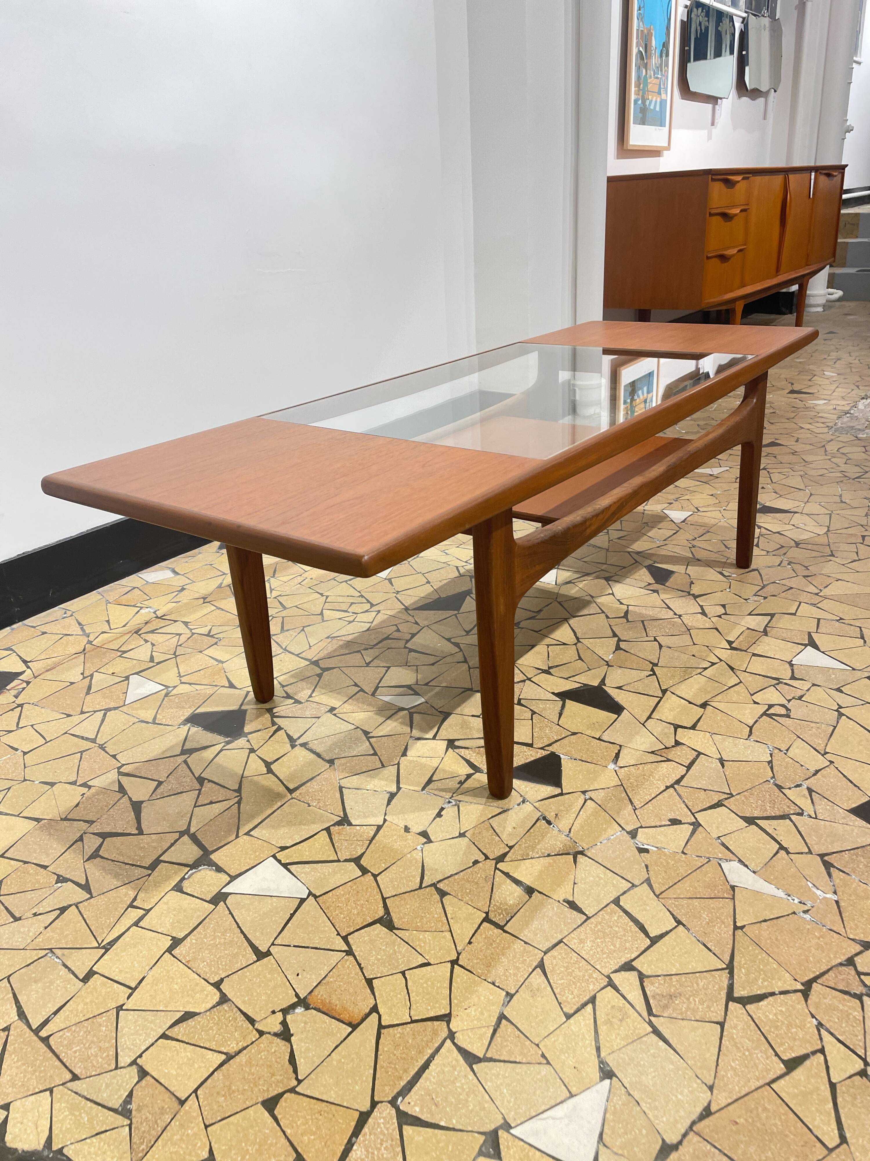 Gplan teak & glass coffee table