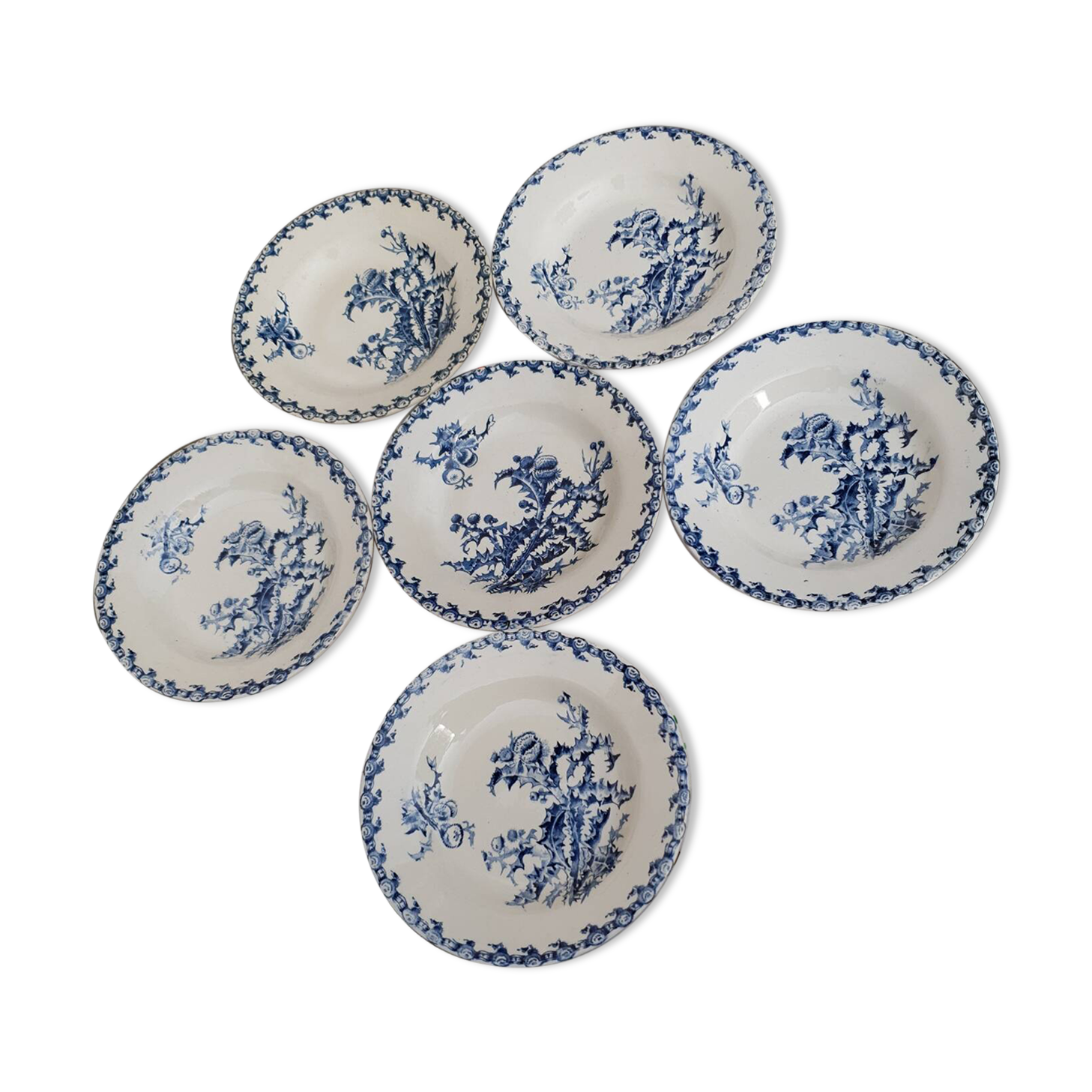 6 deep plates from Gien Chardon series