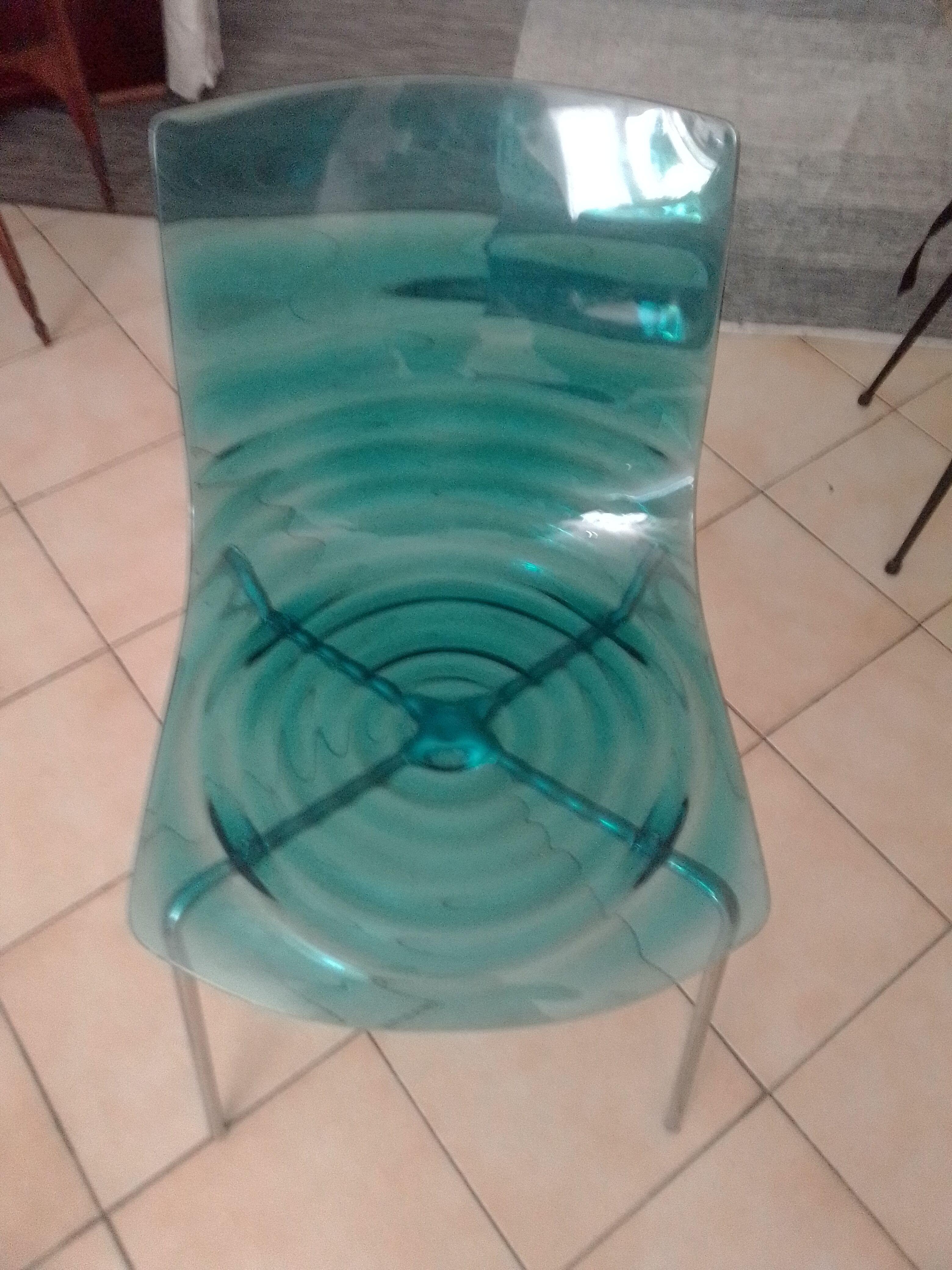 Blue polymer plastic chair Calligaris