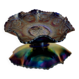 Prachtige schaal in iriserend glas met decor van dragon en lotus fenton