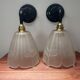 Set of two Art Deco glass wall lights