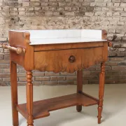 Walnut washstand with marble top and towel rails – Louis-Philippe, 19th c.