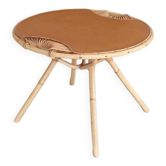 Rattan side table, 1950's