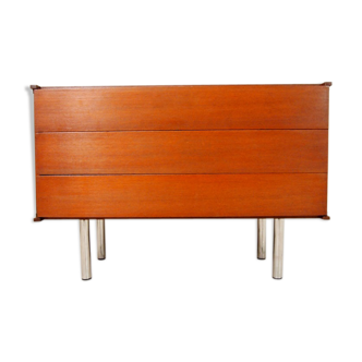 Midcentury Danish teak low chest of drawers