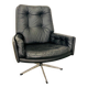 VINTAGE DANISH MID-CENTURY SVEND SKIPPER SWIVEL CHAIR IN BLACK LEATHER