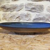 Blue glazed ceramic cup