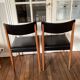 Set of 2 Scandinavian chairs, black leatherette, vintage