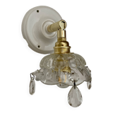 Vintage glass lampshade wall lamp with antique tassels