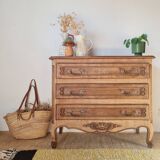 Antique commode with curved drawers - solid wood