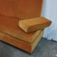 Vintage orange velvet bench from the 70s