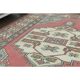 1970s vintage Turkish Oushak handmade wool cotton pink area rug 190x245