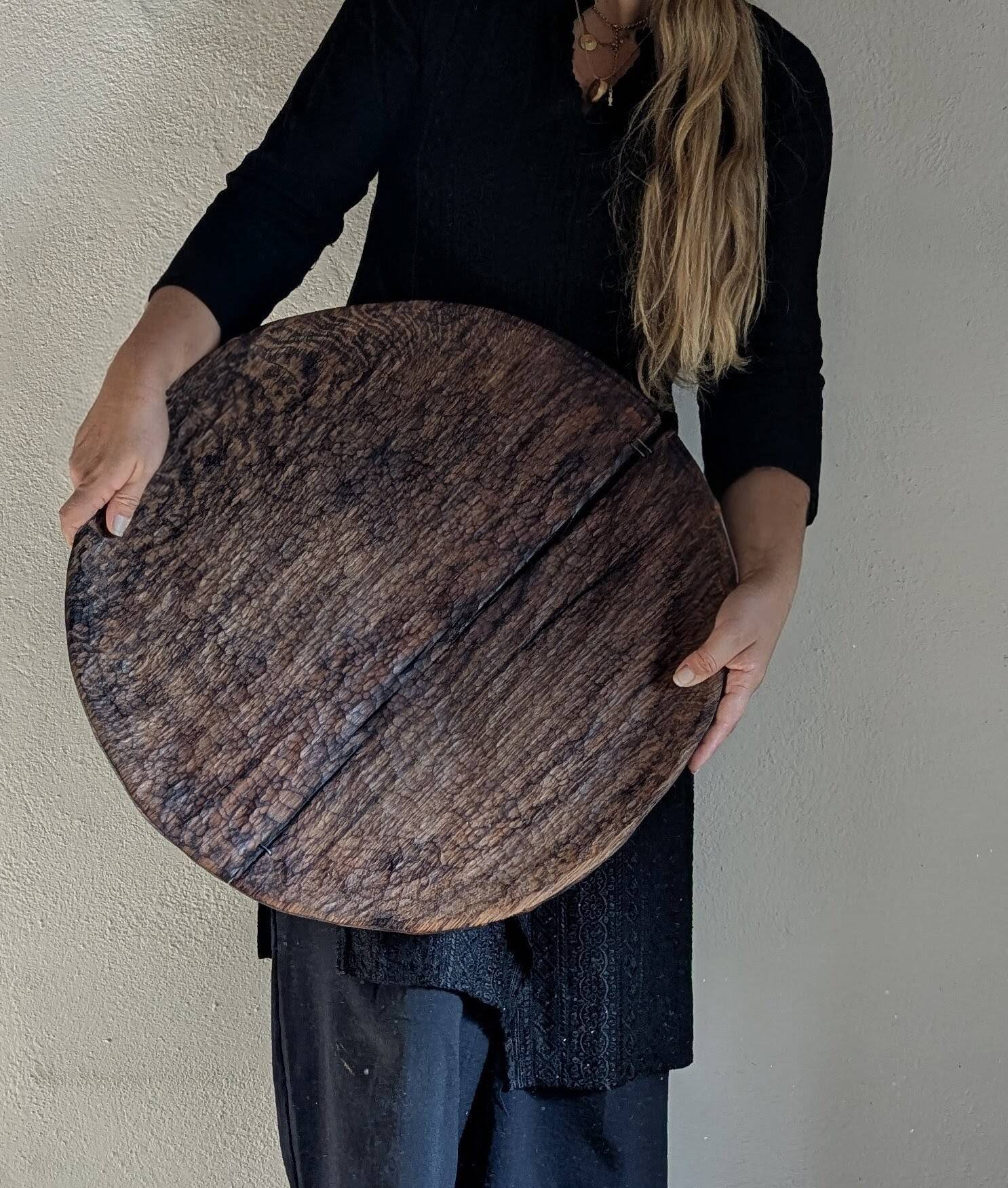 Carved oak plate
